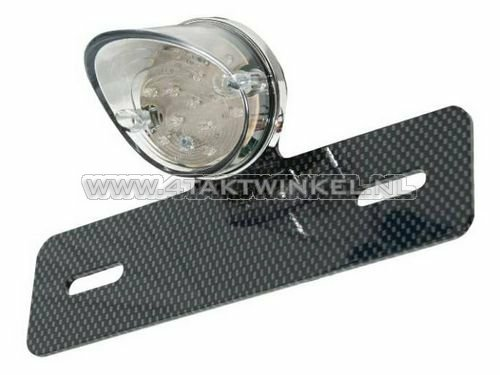 Achterlicht enkel rond, LED, blank glas