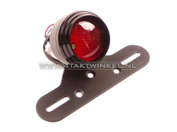 Achterlicht enkel 70mm rond, LED, rood glas, E-keur