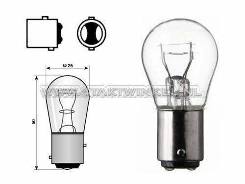 Achterlamp duplo BAY15D,  6 volt, 21-5 watt