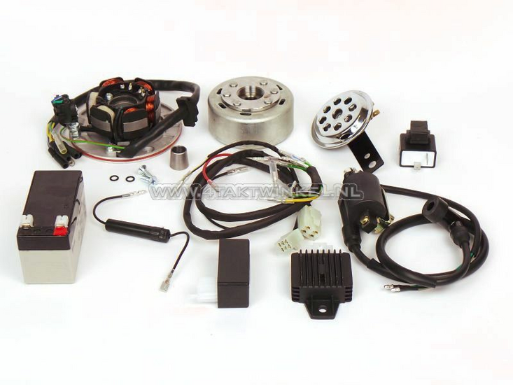 CDI ontsteking ombouw set &amp; 12 volt elektra, past op SS50, CD50