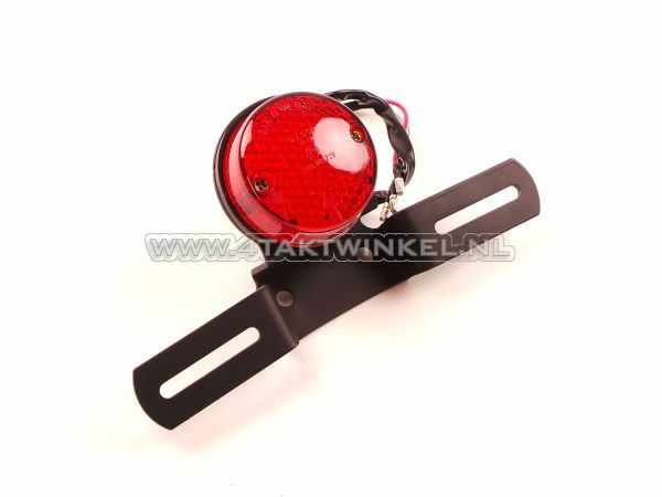 Achterlicht enkel 60mm rond, LED, rood glas, E-keur