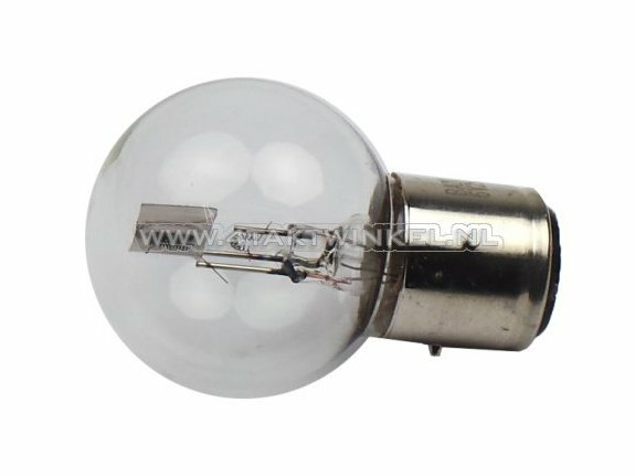 Koplamp BA21D, duplo,  6 volt, 15-15 watt, Dax 3-poot