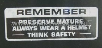 Sticker C50 stuur &quot;remember&quot; wit 1 talig, origineel Honda