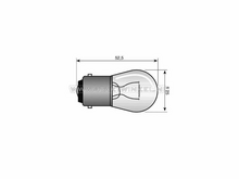 Lamp BA15-S, enkel, 12 volt, 15 watt middelgroot bolletje