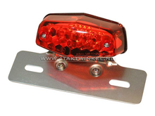 Achterlicht Lucas, LED, rood glas, met steun, E-keur