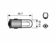 Lamp BA7s, enkel,  6 volt, 1.2 watt