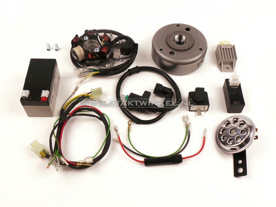 CDI ontsteking ombouw set & 12 volt elektra, past op CB50, CY50