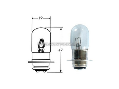 Koplamp PX15d, duplo,  6 volt, 15-15 watt, o.a. C50, Stanley, origineel Honda