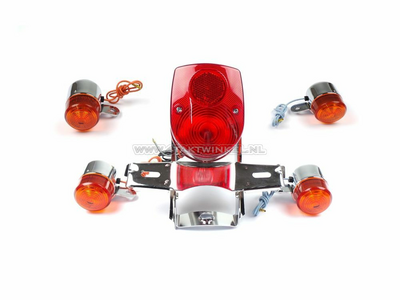 Achterlicht en knipperlicht set, Dax old style, rood