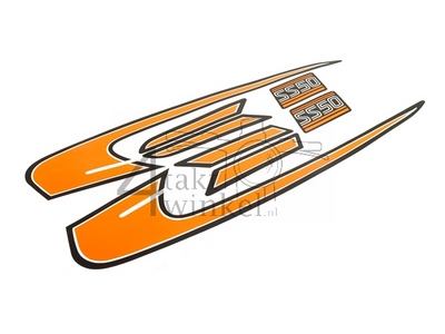 Sticker tank striping oranje, past op SS50 K3