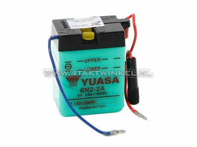 Accu 6 volt 2 ampere, zuur accu, Yuasa, past op Dax, SS50